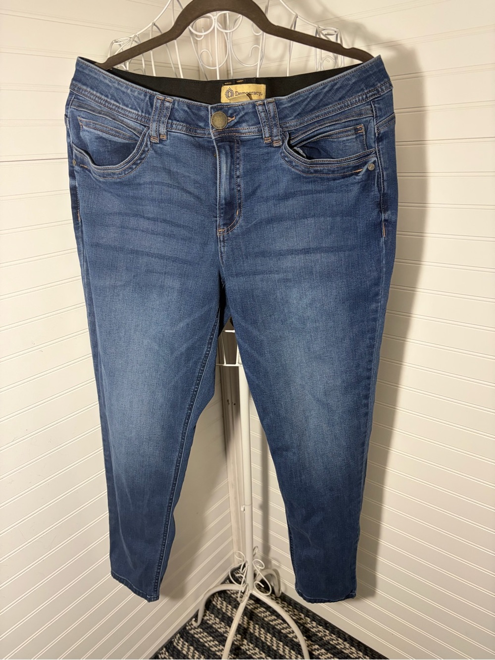 Democracy - “AB” Technology- Mid-Rise Ankle Stretch Jeans in Blue